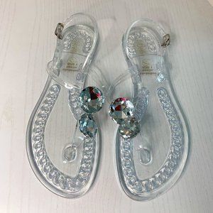 Bella Luna Clear Sandal with Gemstones